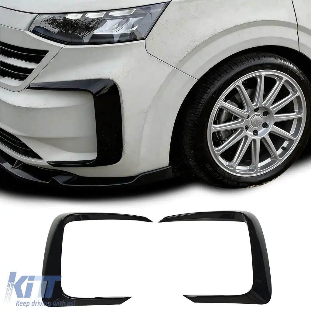 Flecuri splitter frontal lucios negre pentru bara de protecție potrivite pentru VW T7 din 2024