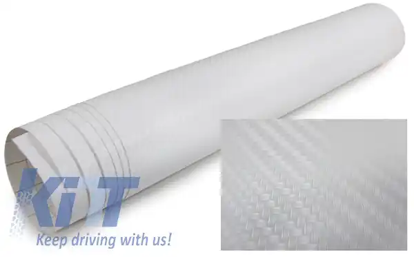 image-4-Folie 3D din carbon autoadezivă 30cm *1.524 metri albă