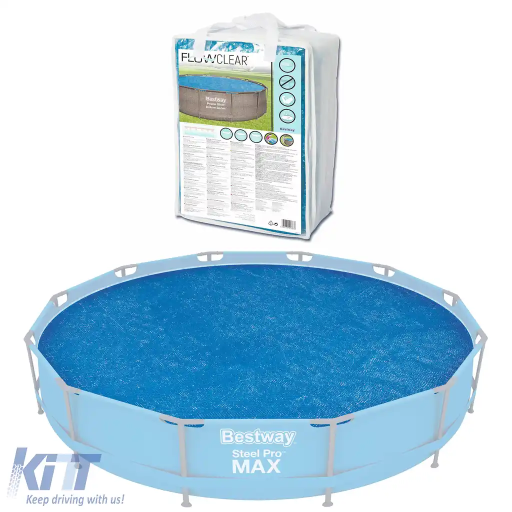 Folii de protecție solară Ø 210cm BESTWAY Flowclear albastru, potrivite pentru piscină