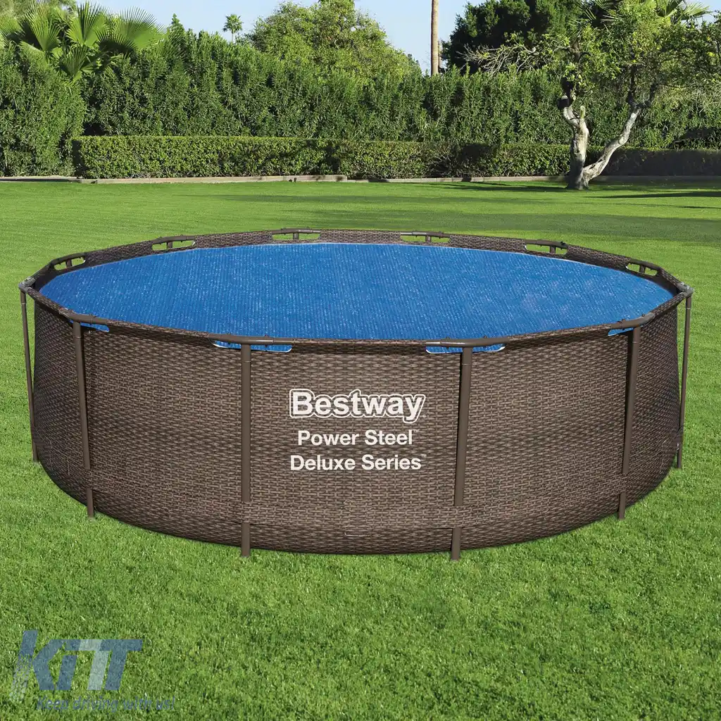 Folii de protecție solară Ø 210cm BESTWAY Flowclear albastru, potrivite pentru piscină-image-6199608