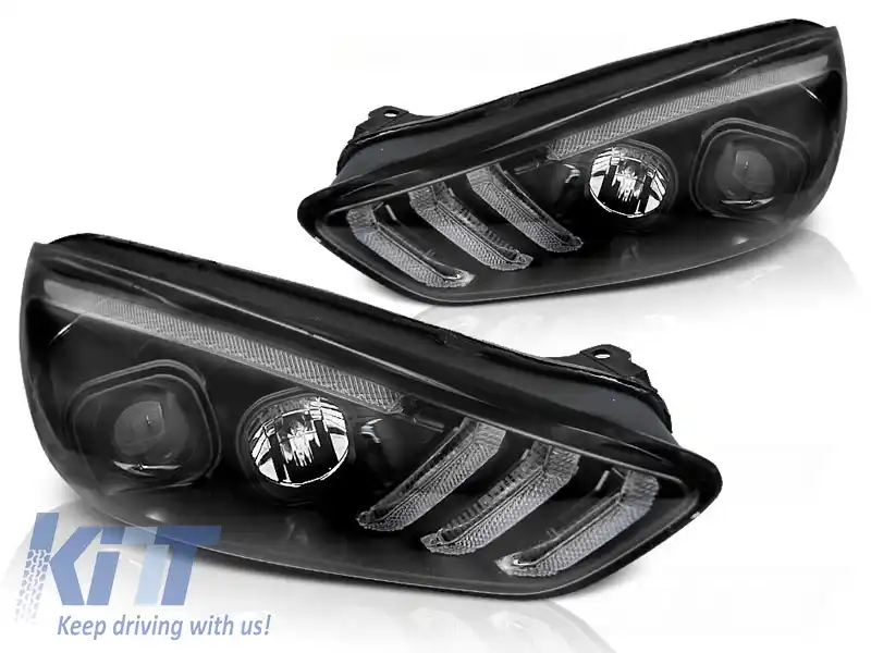 FORD FOCUS MK3 15-18 SEMNALIZATOR LED SEQ NEGRU DRL