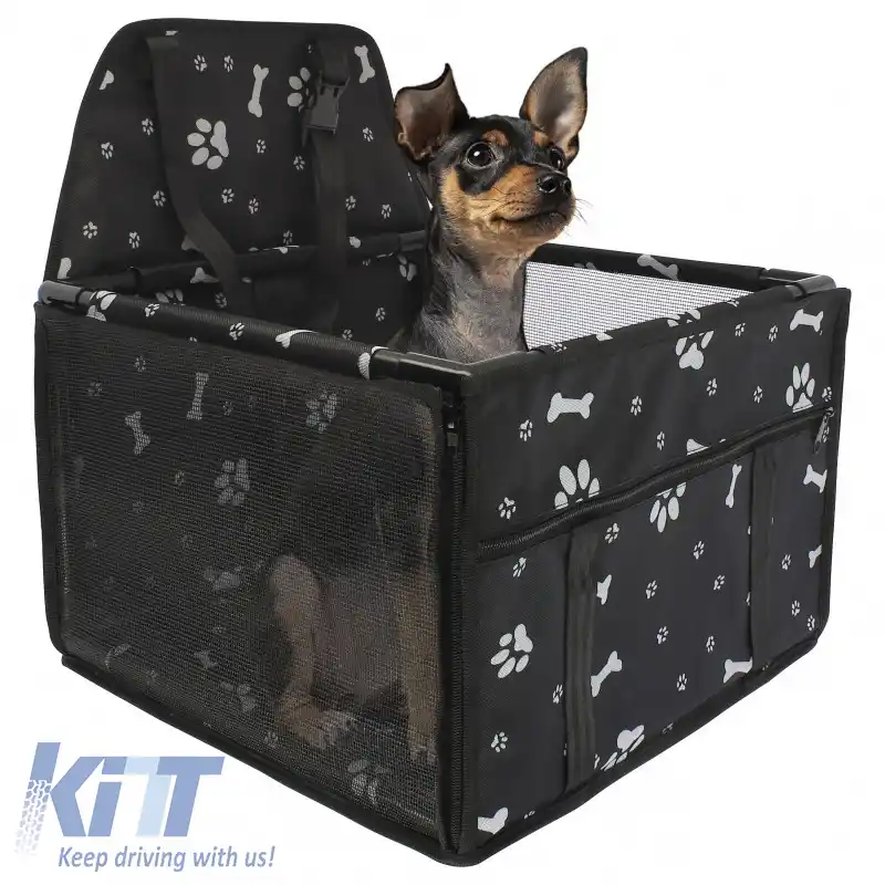 Geantă de transport protectoare pentru mașină, culoare neagră, potrivită pentru animale de companie 38,5 x 38,5 x 27cm 1 bucată-image-6313323