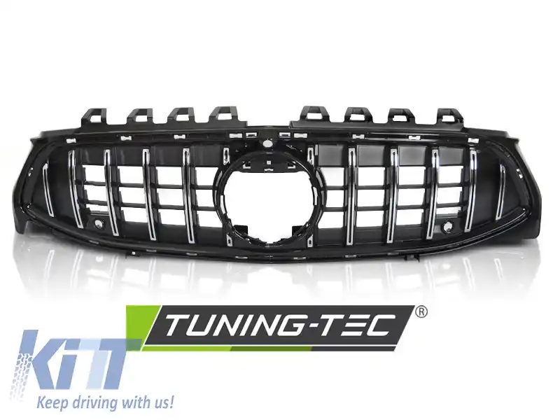 GRILĂ CHROME NEGRU STIL SPORT potrivită pentru MERCEDES CLA W118 19-23-image-6270076