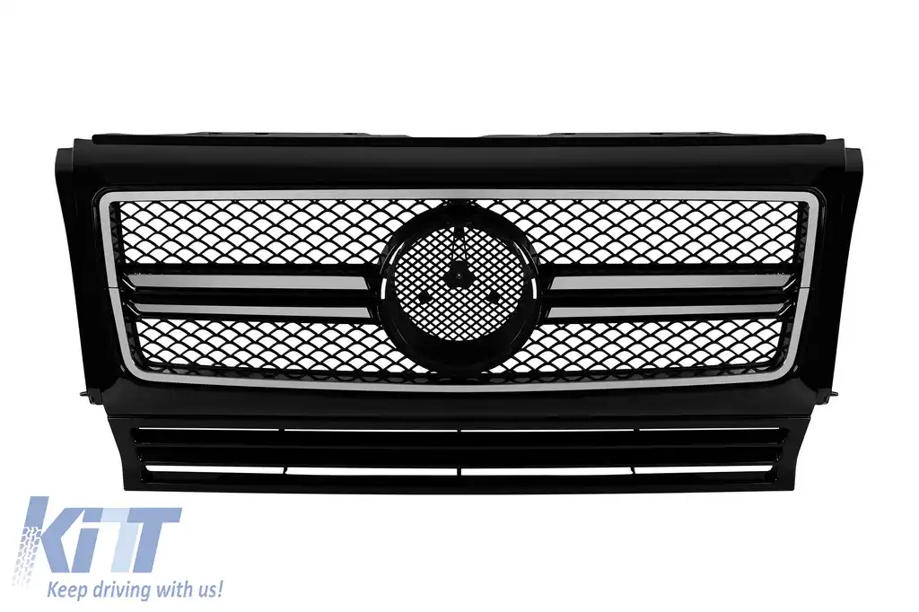 GRILĂ CHROME/NEAGRĂ TIP A Design potrivită pentru MERCEDES G CLASS W463 1990-2018