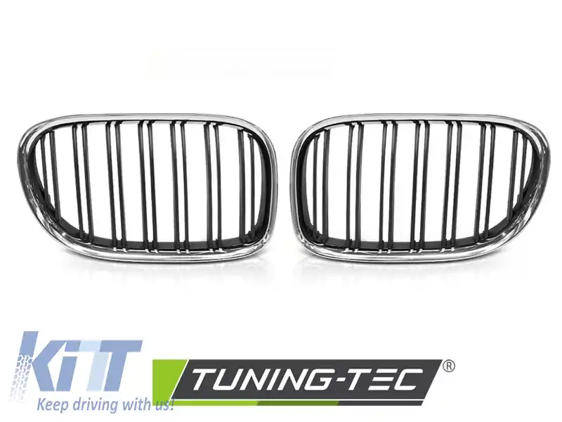 GRILĂ CROM NEAGRĂ CU DOUĂ BARE potrivită pentru BMW F01 09-15-image-6265981