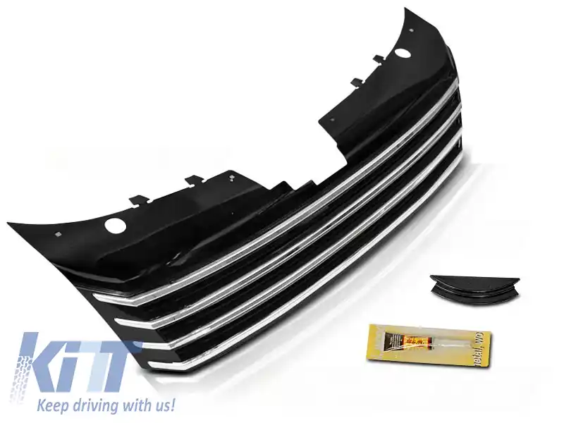 GRILĂ CROM NEAGRĂ potrivită pentru VW PASSAT B7 10-14