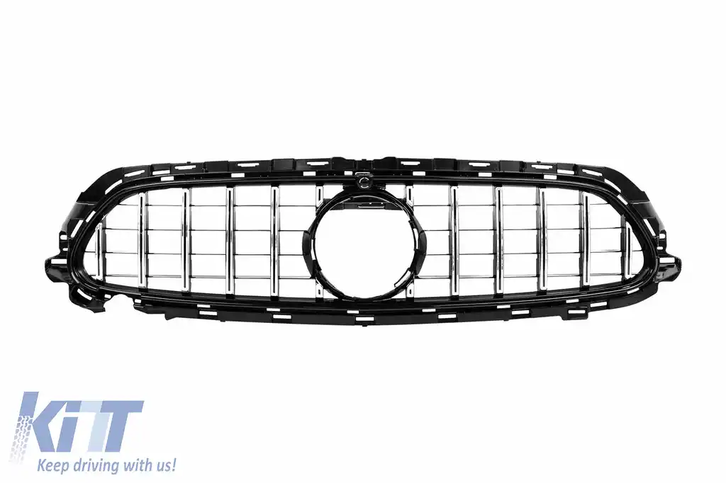 Grilă cromată tip GT potrivită pentru Mercedes E-Class W213 sedan, S213 break, C238 coupe, A238 cabrio 2020-2023