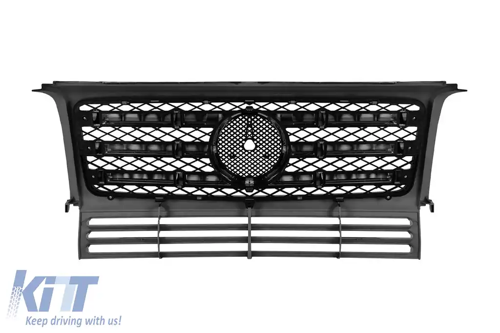 Grilă crom/gray cu trei raze potrivită pentru Mercedes G-Class W463 1990-2018-image-6146117