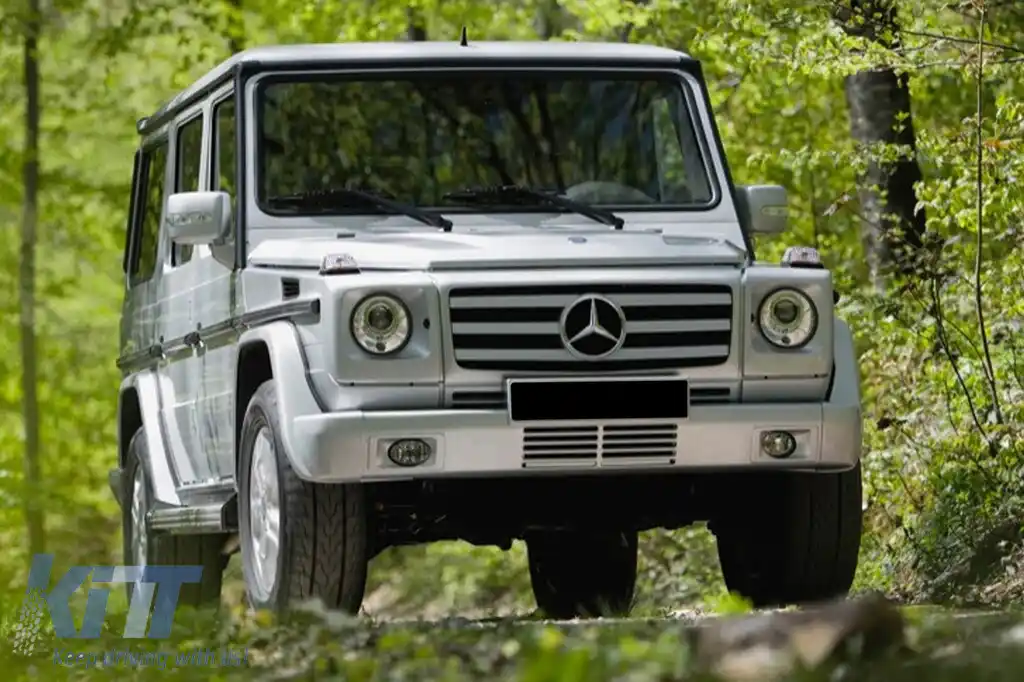 Grilă crom/gray cu trei raze potrivită pentru Mercedes G-Class W463 1990-2018-image-6146118