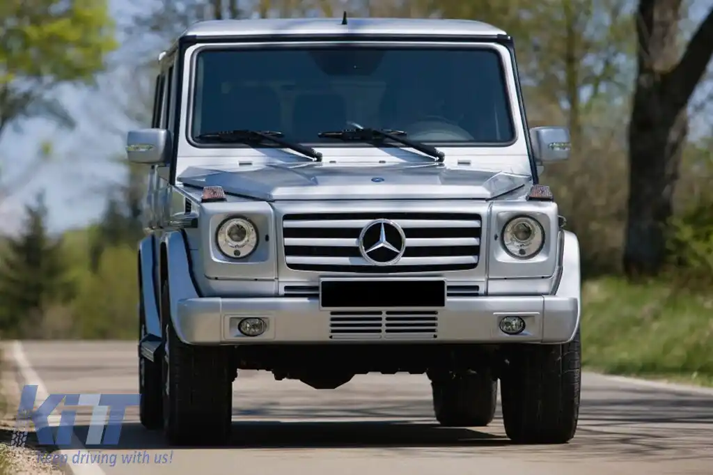 Grilă crom/gray cu trei raze potrivită pentru Mercedes G-Class W463 1990-2018-image-6146120