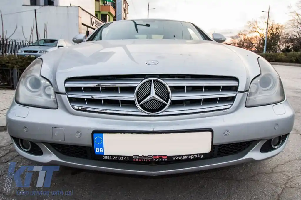Grilă crom/gray potrivită pentru Mercedes CLS C219 2004-2008-image-6132404