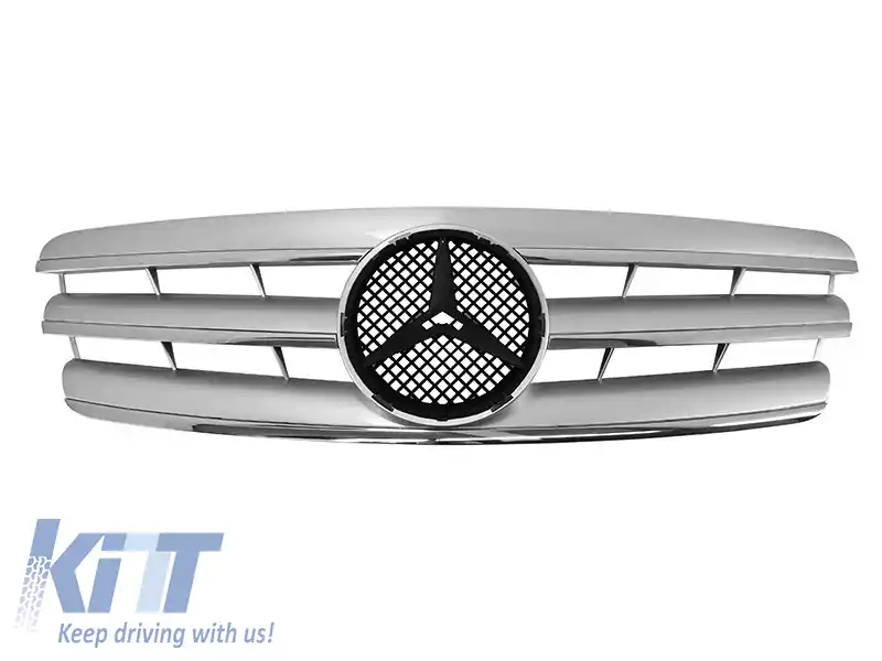 Grilă crom/gray potrivită pentru Mercedes C-Class W203 2000-2007
