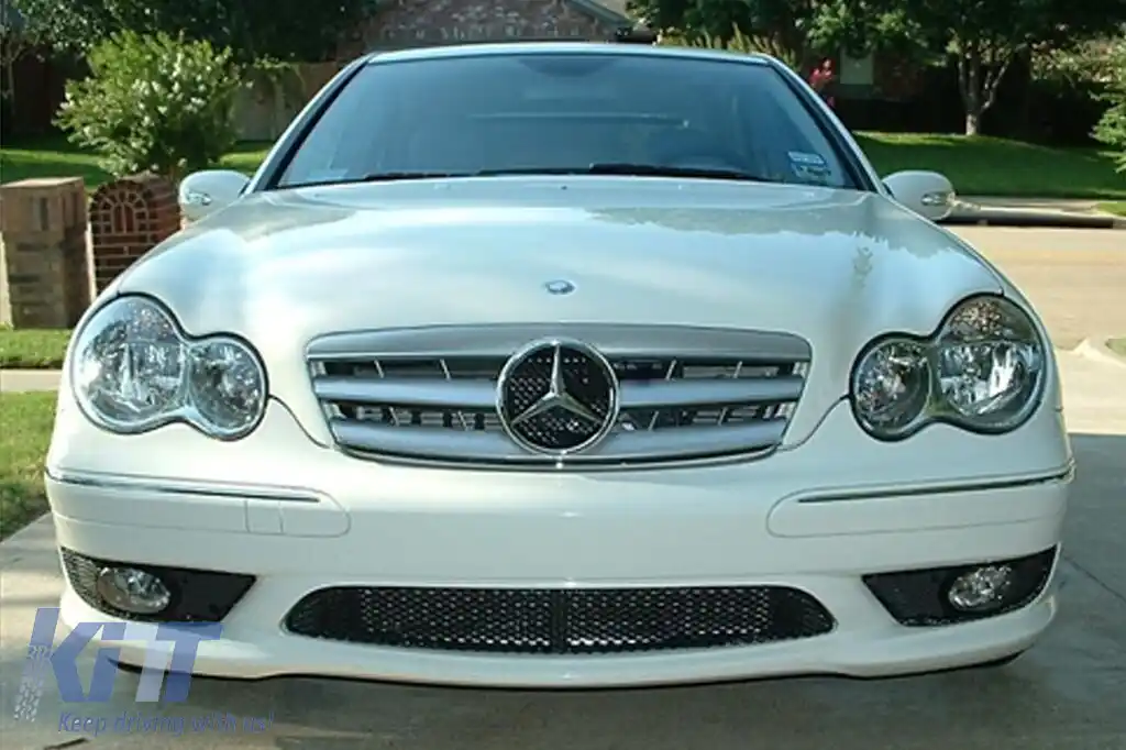 Grilă crom/gray potrivită pentru Mercedes C-Class W203 2000-2007-image-6132395
