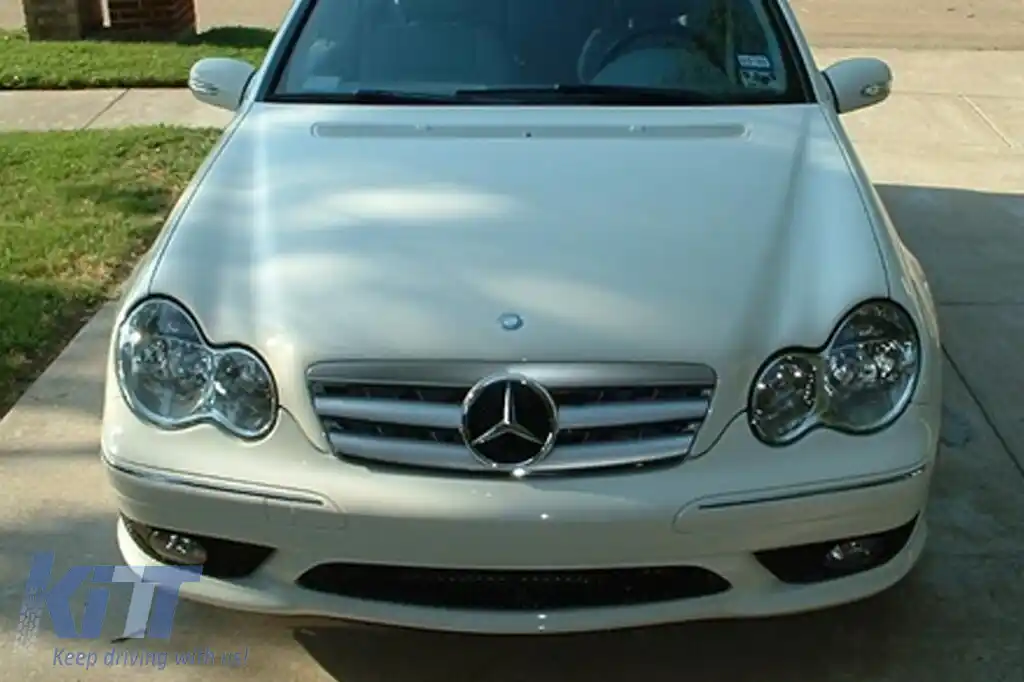 Grilă crom/gray potrivită pentru Mercedes C-Class W203 2000-2007-image-6132396