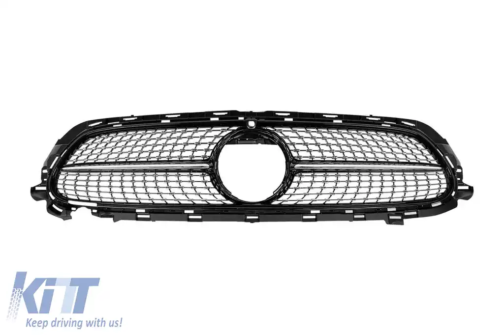 Grilă crom/neagră cu diamant potrivită pentru Mercedes W213 sedan, S213 break, C238 coupe, A238 cabrio 2020-2023