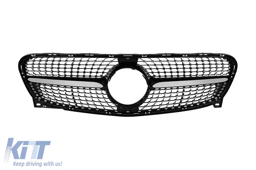 Grilă crom/neagră cu diamant potrivită pentru Mercedes GLA X156 2014-2017