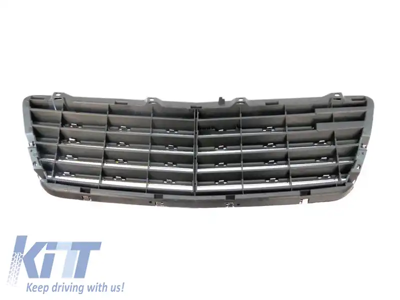 Grilă crom/neagră potrivită pentru Mercedes E-Class W210 1999-2002-image-6144300