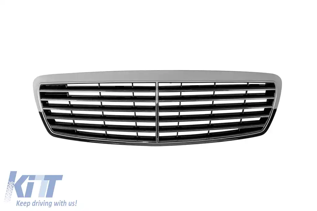 image-6-Grilă crom/neagră potrivită pentru Mercedes E-Class W211 2002-2006