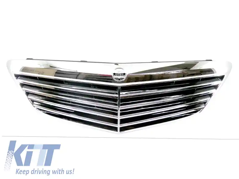Grilă crom/neagră potrivită pentru Mercedes E-Class W211 2007-2009-image-6144334