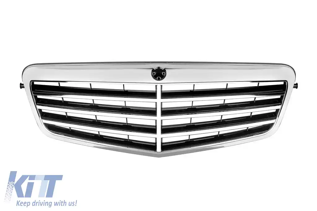 image-14-Grilă crom/neagră potrivită pentru Mercedes E-Class W212 2009-2013