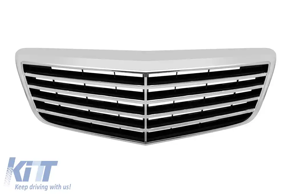 Grilă crom/neagră potrivită pentru Mercedes E-Class W211 2007-2009