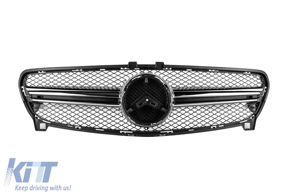 Grilă crom/neagră tip A Design A45 potrivită pentru Mercedes Clasa A W176 2015-2018