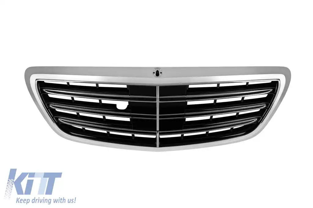 image-11-Grilă crom/neagră tip A Design potrivită pentru Mercedes S-Class W222 2013-2020 pentru modelul cu Distronic și Night Vision