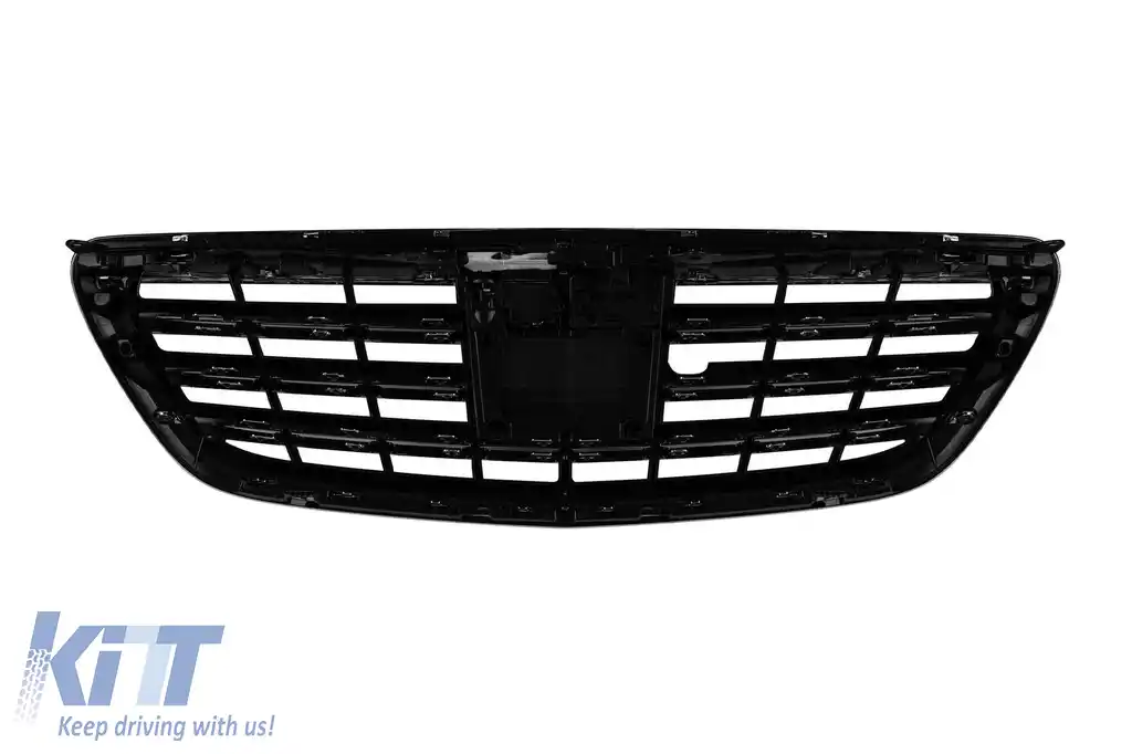 Grilă crom/neagră tip A Design potrivită pentru Mercedes S-Class W222 2013-2020 pentru modelul cu Distronic și Night Vision-image-6145772