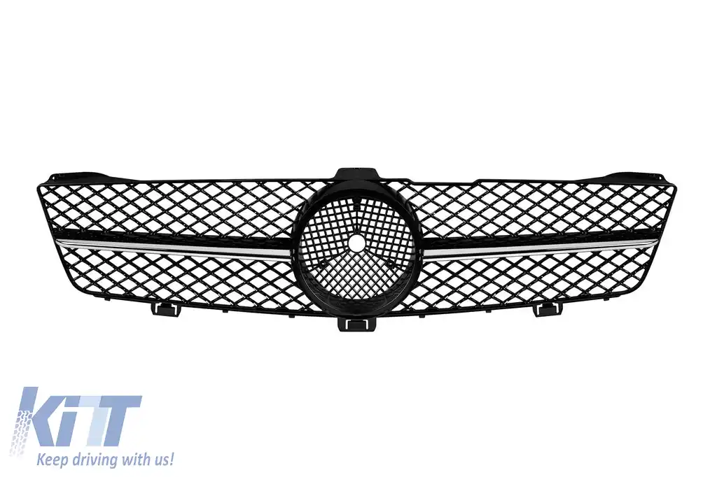 Grilă crom/neagră tip A Design potrivită pentru Mercedes CLS C219 2008-2010
