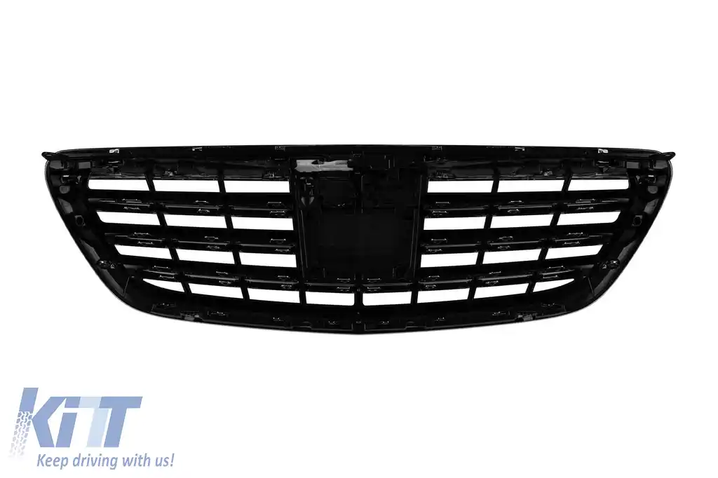 Grilă crom/neagră tip A Design potrivită pentru Mercedes S-Class W222 2013-2020 pentru modelul cu Distronic, fără Night Vision-image-6146526
