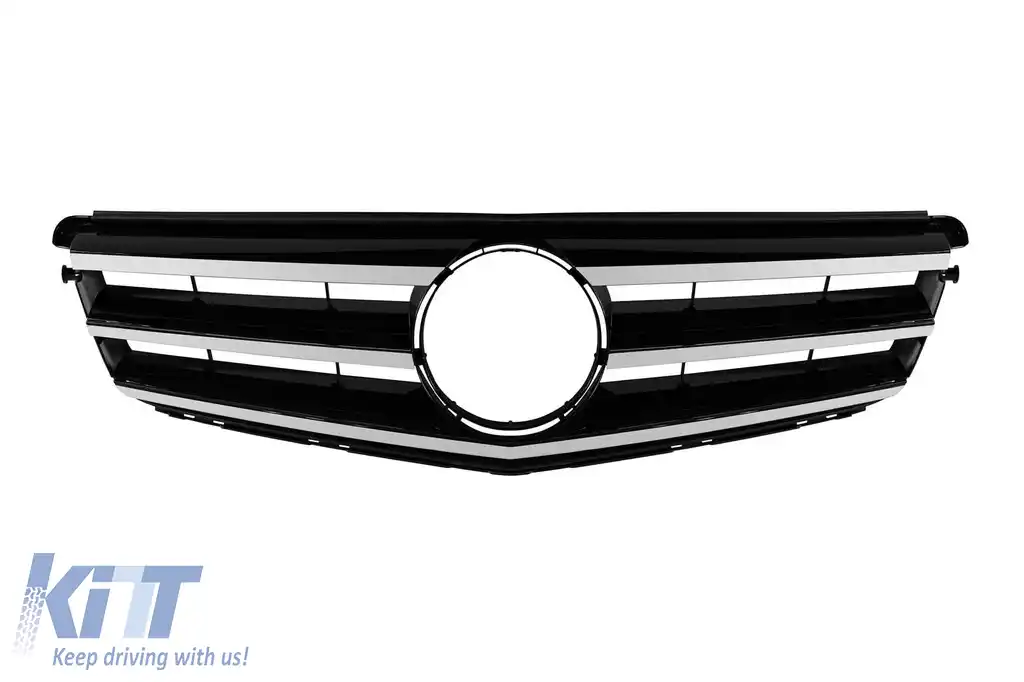 image-12-Grilă crom/neagră tip Avantgarde potrivită pentru Mercedes C-Class W204 sedan, break, coupe 2007-2014