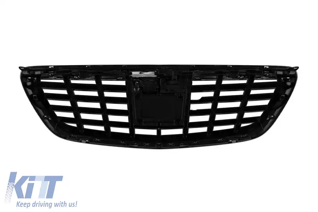 Grilă crom/neagră tip Brabus potrivită pentru Mercedes S-Class W222 2013-2020 pentru modelul cu Distronic și Night Vision-image-6265528