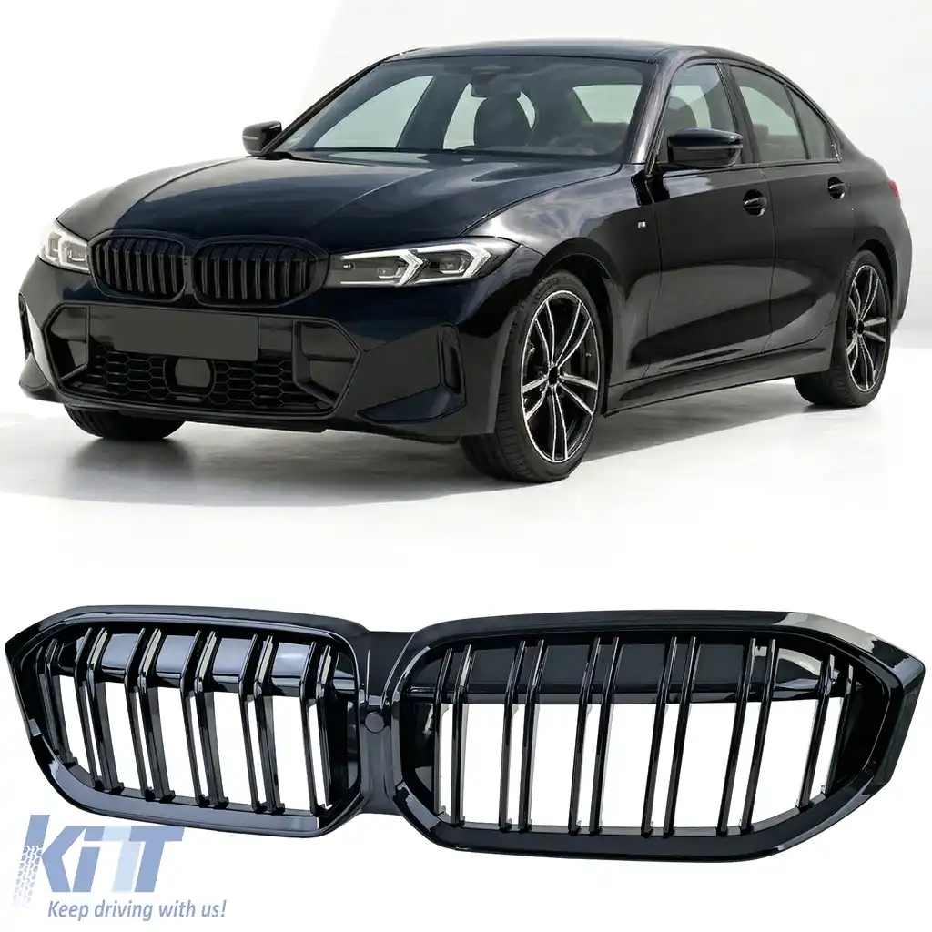 Grilă cu două fante Performance Gloss Black, potrivită pentru BMW Seria 3 G20 G21 LCI din 2022
