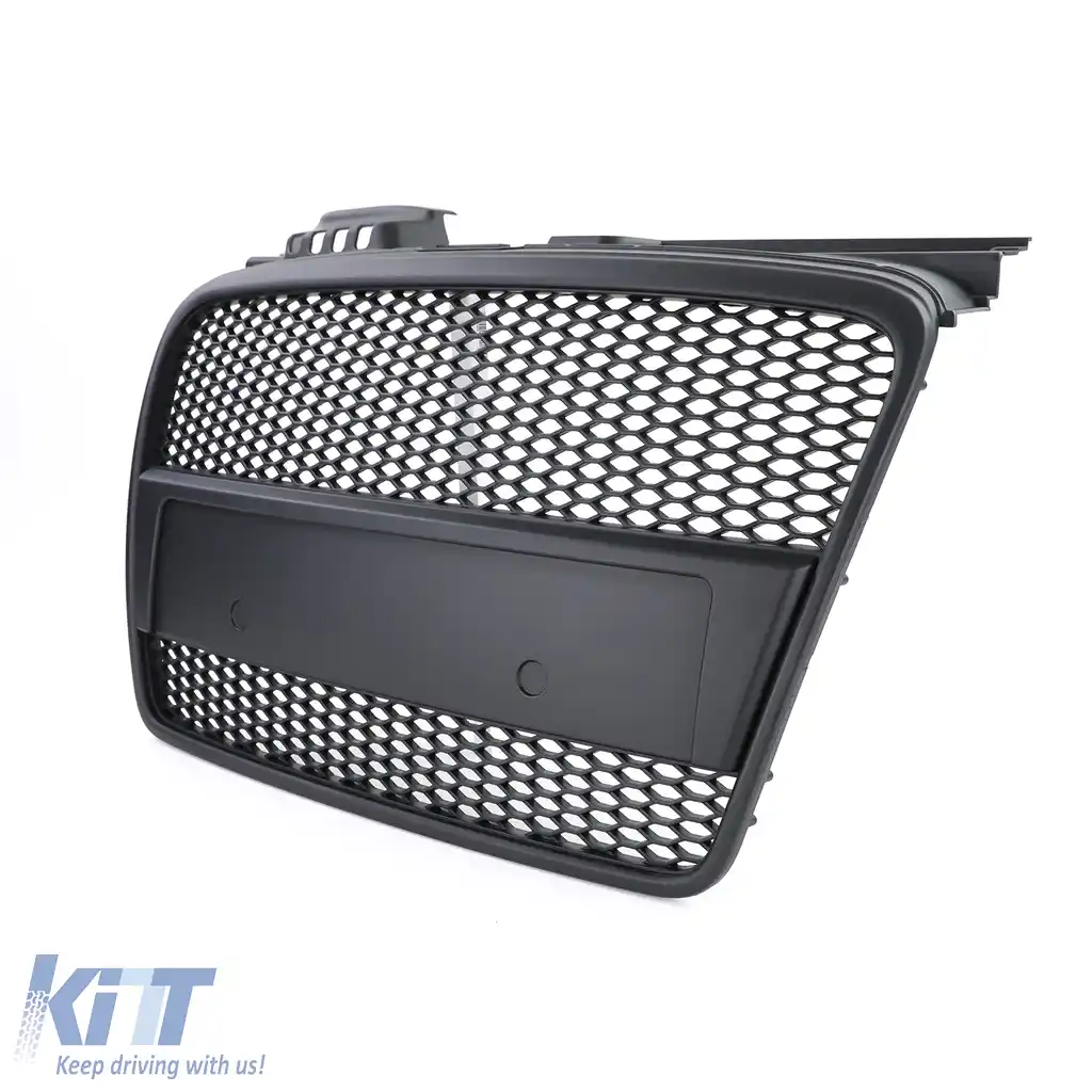 Grilă cu fagure neagră potrivită pentru Audi A4 B7 04-07 + Cabriolet-image-6257759