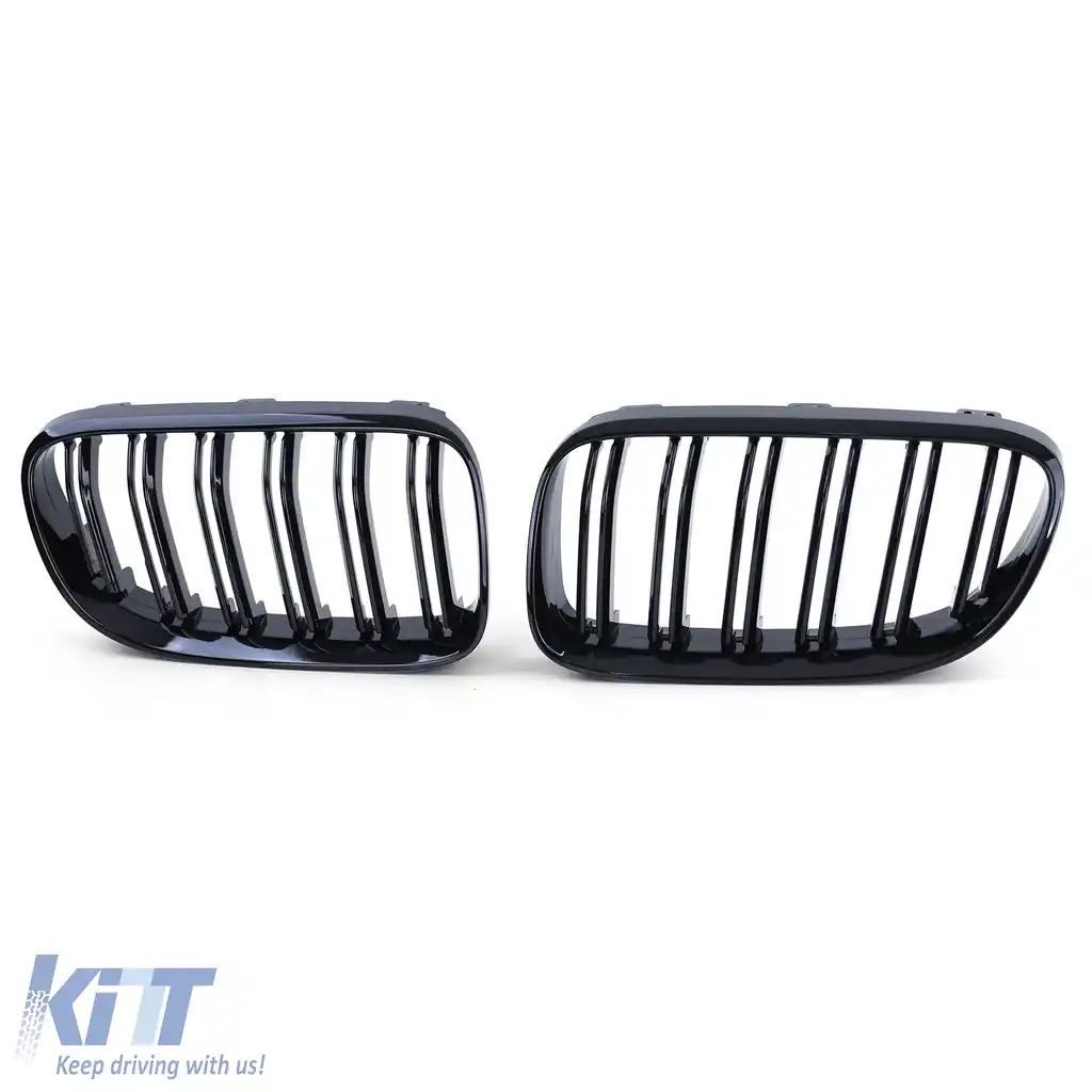 Grilă cu fante duble pentru performanță, negru lucios, potrivită pentru BMW Seria 3 E92 E93 2010-2013-image-6203167