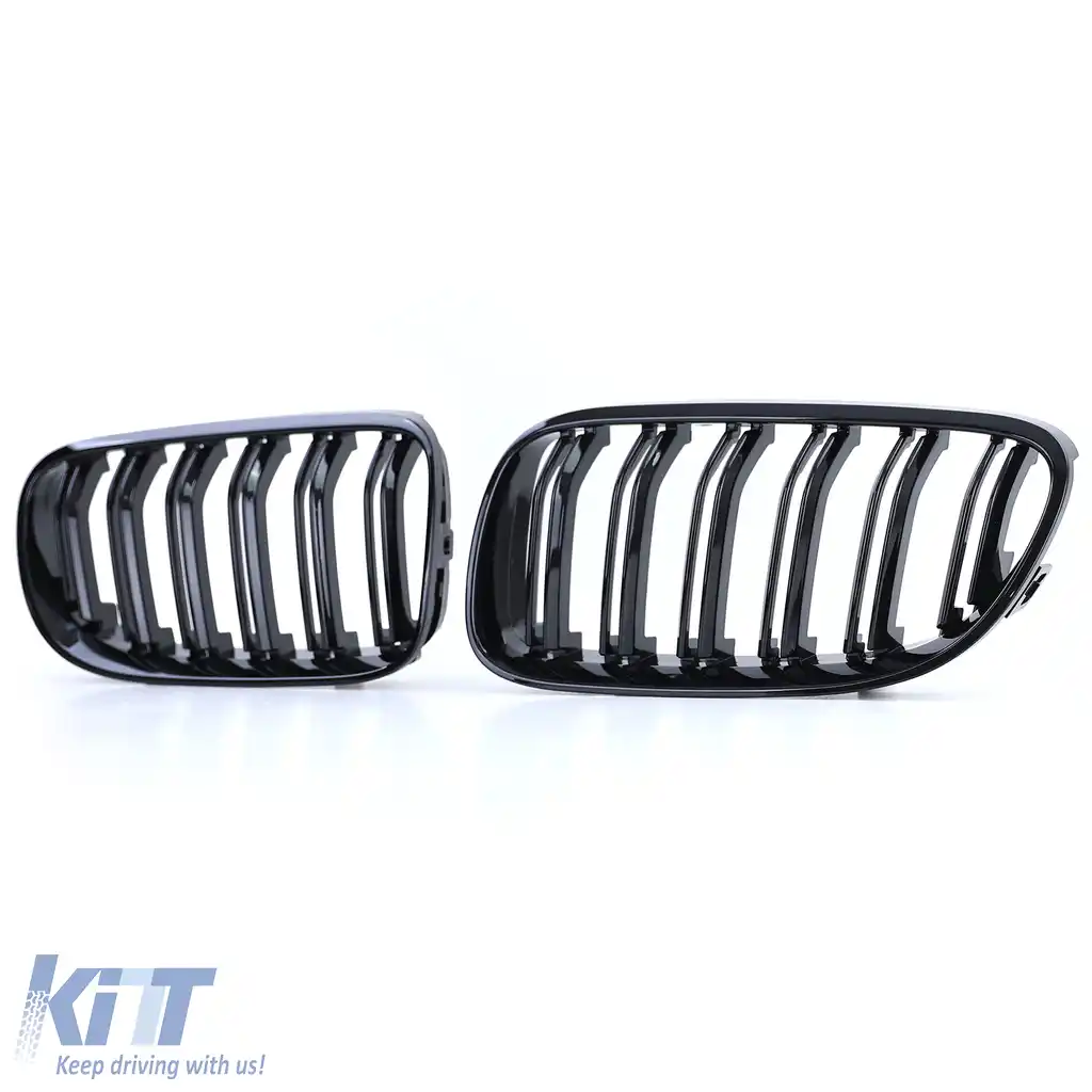 Grilă cu fante duble pentru performanță, negru lucios, potrivită pentru BMW Seria 3 E92 E93 2010-2013-image-6203168