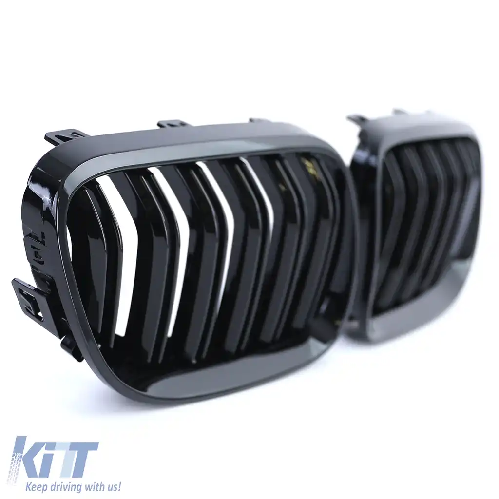 Grilă cu fante duble pentru performanță, negru lucios, potrivită pentru BMW Seria 3 E92 E93 2010-2013-image-6203169