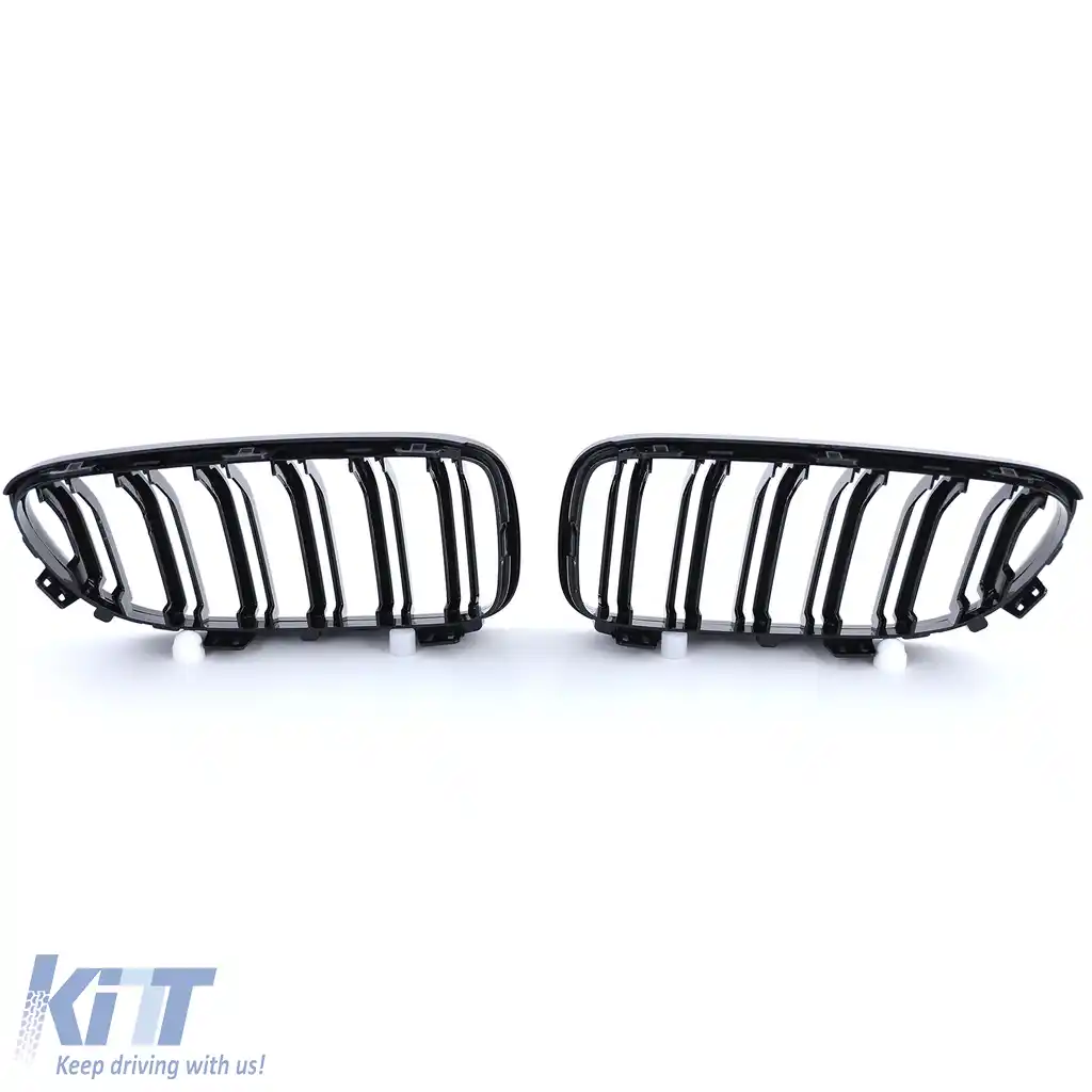 Grilă cu fante duble pentru performanță, negru lucios, potrivită pentru BMW Seria 3 E92 E93 2010-2013-image-6203171