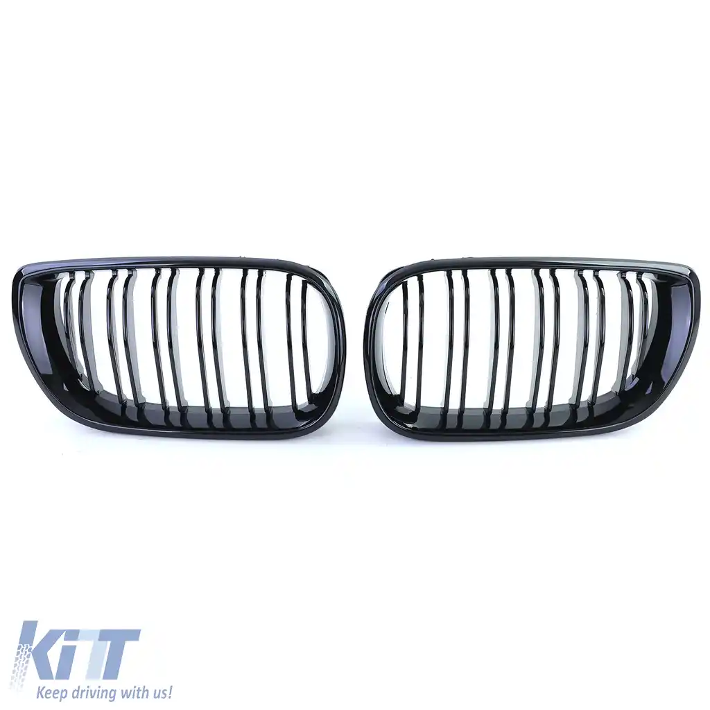 Grilă cu fante duble pentru performanță, negru lucios, potrivită pentru BMW Seria 3 E46 2001-2005-image-6203177