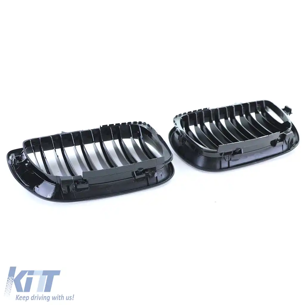 Grilă cu fante duble pentru performanță, negru lucios, potrivită pentru BMW Seria 3 E46 2001-2005-image-6203178
