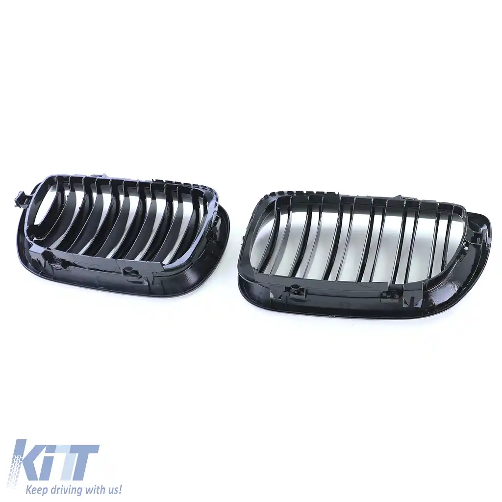 Grilă cu fante duble pentru performanță, negru lucios, potrivită pentru BMW Seria 3 E46 2001-2005-image-6203179