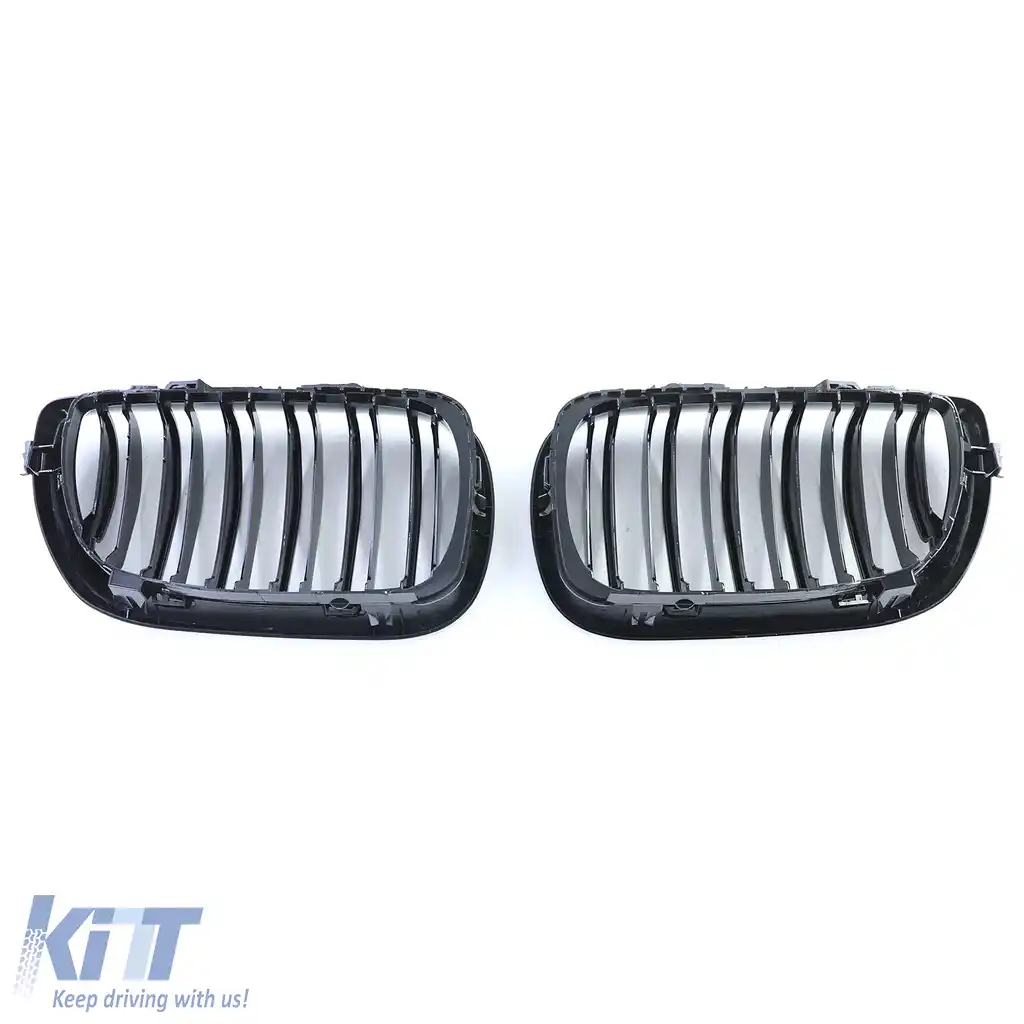 Grilă cu fante duble pentru performanță, negru lucios, potrivită pentru BMW Seria 3 E46 2001-2005-image-6203180