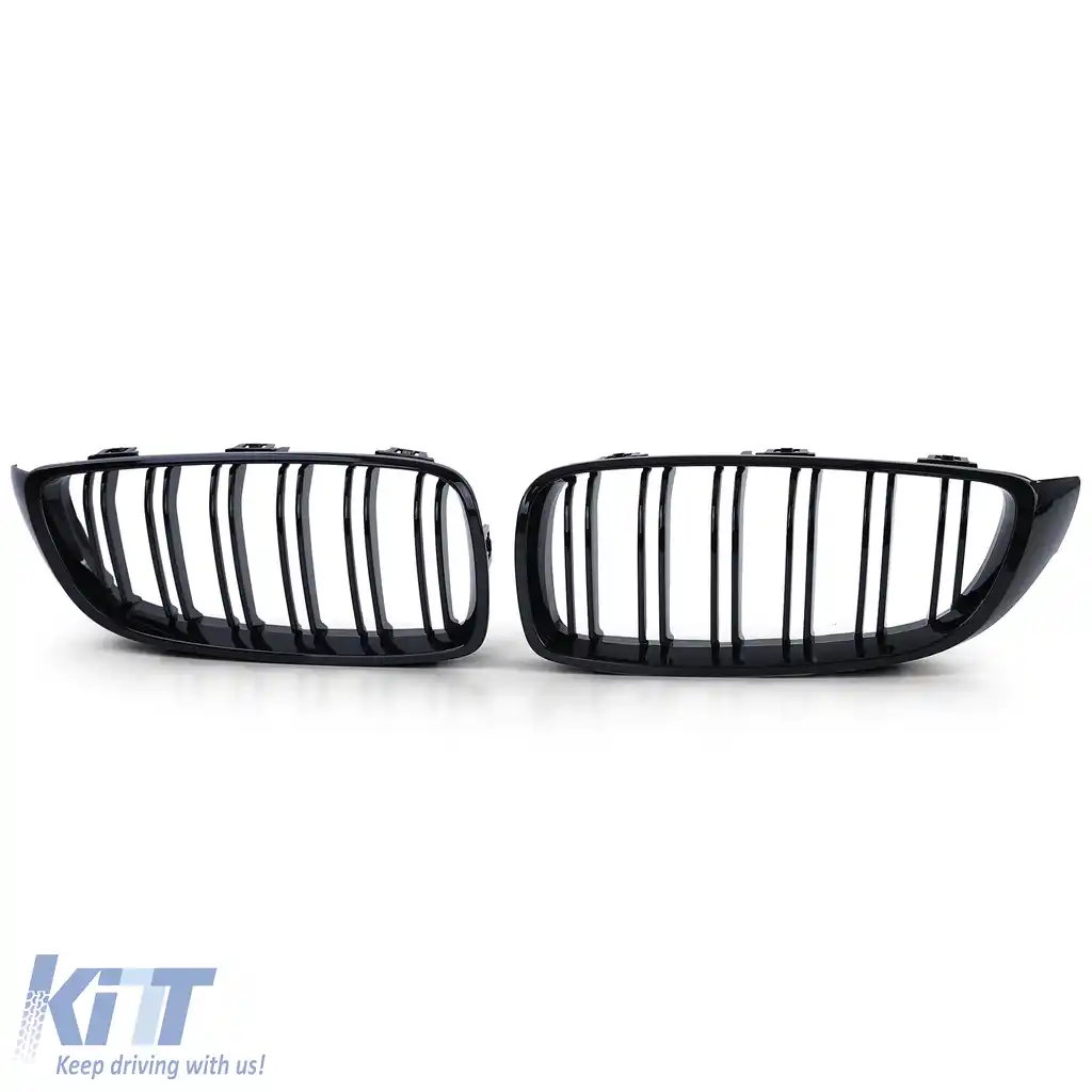 Grilă cu fante duble pentru performanță, negru lucios, potrivită pentru BMW Seria 4 F32 F33 F36 F82 F83-image-6206410