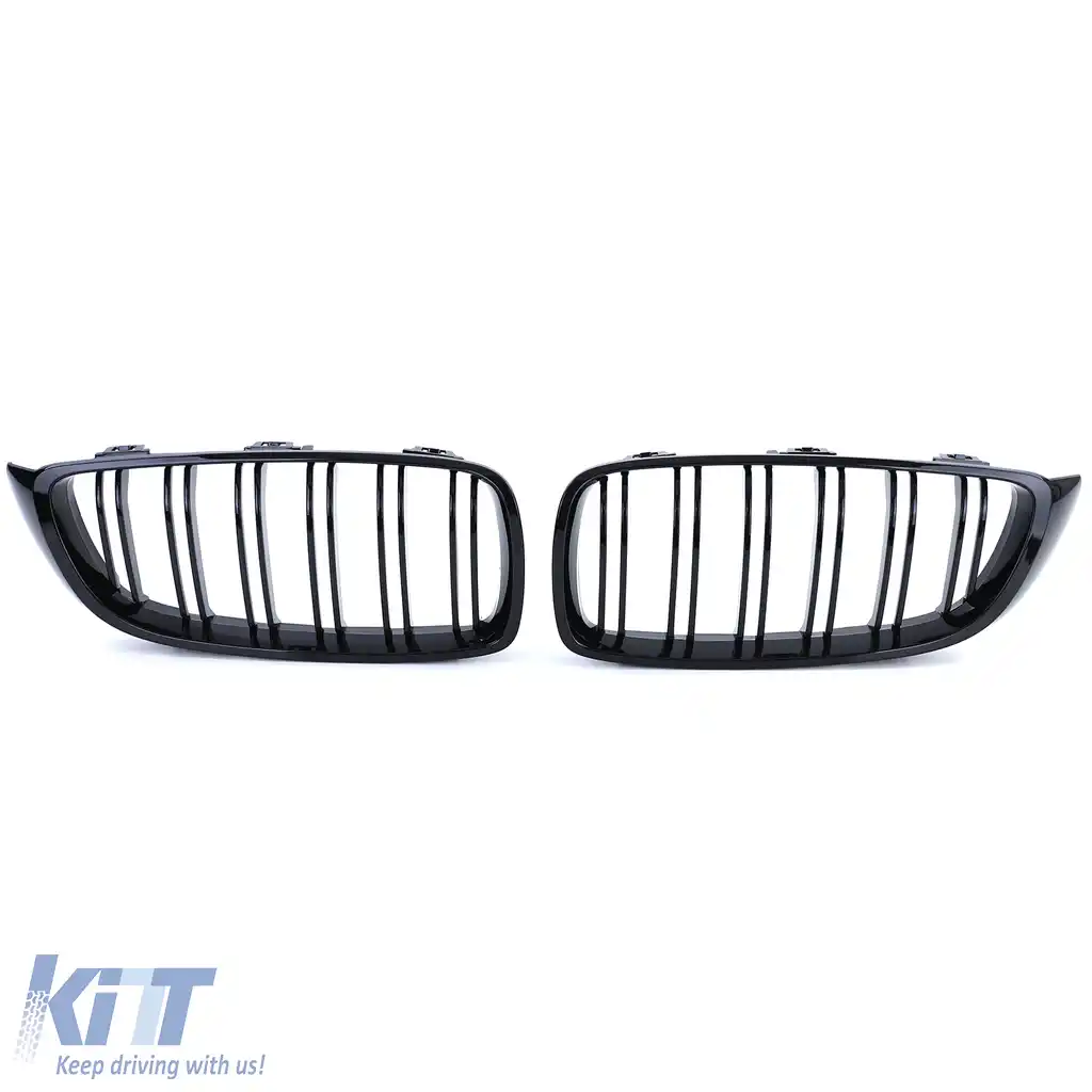 Grilă cu fante duble pentru performanță, negru lucios, potrivită pentru BMW Seria 4 F32 F33 F36 F82 F83-image-6206413