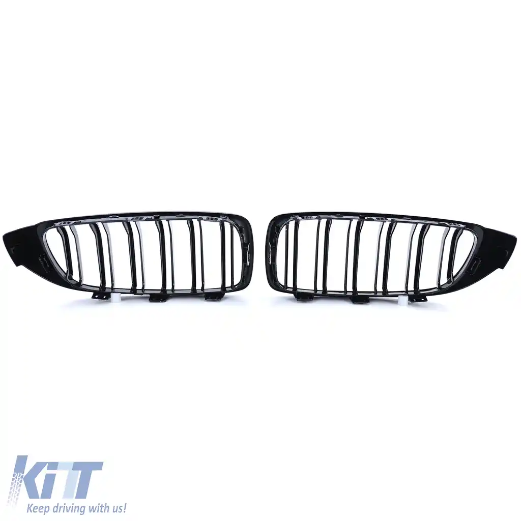 Grilă cu fante duble pentru performanță, negru lucios, potrivită pentru BMW Seria 4 F32 F33 F36 F82 F83-image-6206414