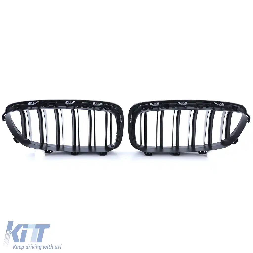 Grilă cu fante duble pentru performanță, negru lucios, potrivită pentru BMW Seria 5 F10 F11 2010-2017-image-6257439