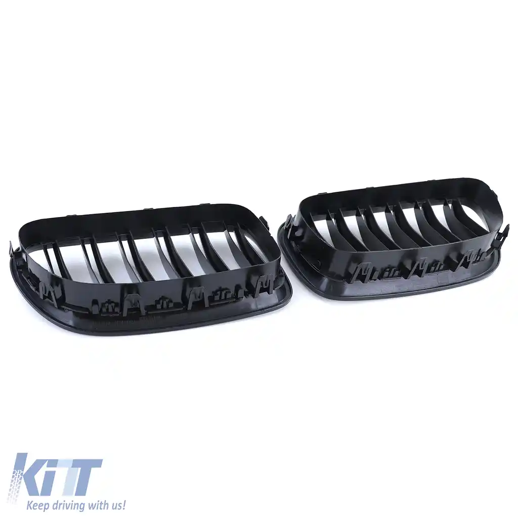 Grilă cu fante duble pentru performanță, negru lucios, potrivită pentru BMW Seria 5 F10 F11 2010-2017-image-6257440