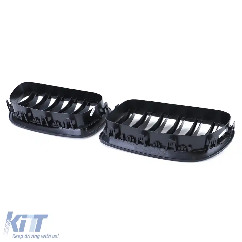 Grilă cu fante duble pentru performanță, negru lucios, potrivită pentru BMW Seria 5 F10 F11 2010-2017-image-6257441