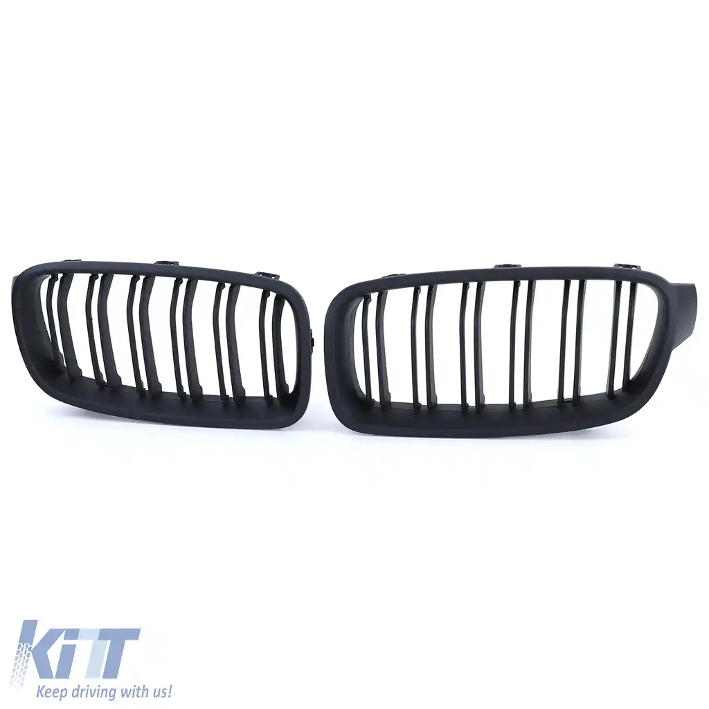 Grilă cu fante duble pentru performanță, neagră lucioasă, potrivită pentru BMW Seria 3 F30 F31 2011-2019-image-6206426