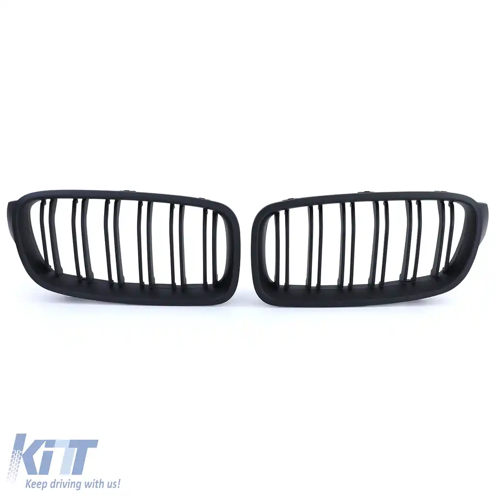 Grilă cu fante duble pentru performanță, neagră lucioasă, potrivită pentru BMW Seria 3 F30 F31 2011-2019-image-6206429